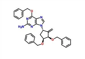 6-(Benzyloxy)-9-[(1S,3R,4S)-2-methylene-4-(phenylmethoxy)-3-[(phenylmethoxy)methyl]cyclopentyl]-9H-purine-2-amine CAS 204845-95-4